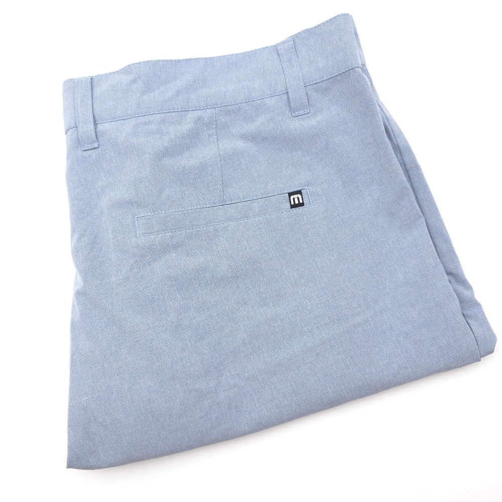 Travis Mathew Shorts Mens‎ 38 Blue Chino Golf Flat Front Performance 10" Inseam